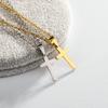 Hip Hop Cross Pendant Necklace for Men Women Minimalist Unisex Stainless Steel Smooth Rock Jewelry Trendy Couple Gifts