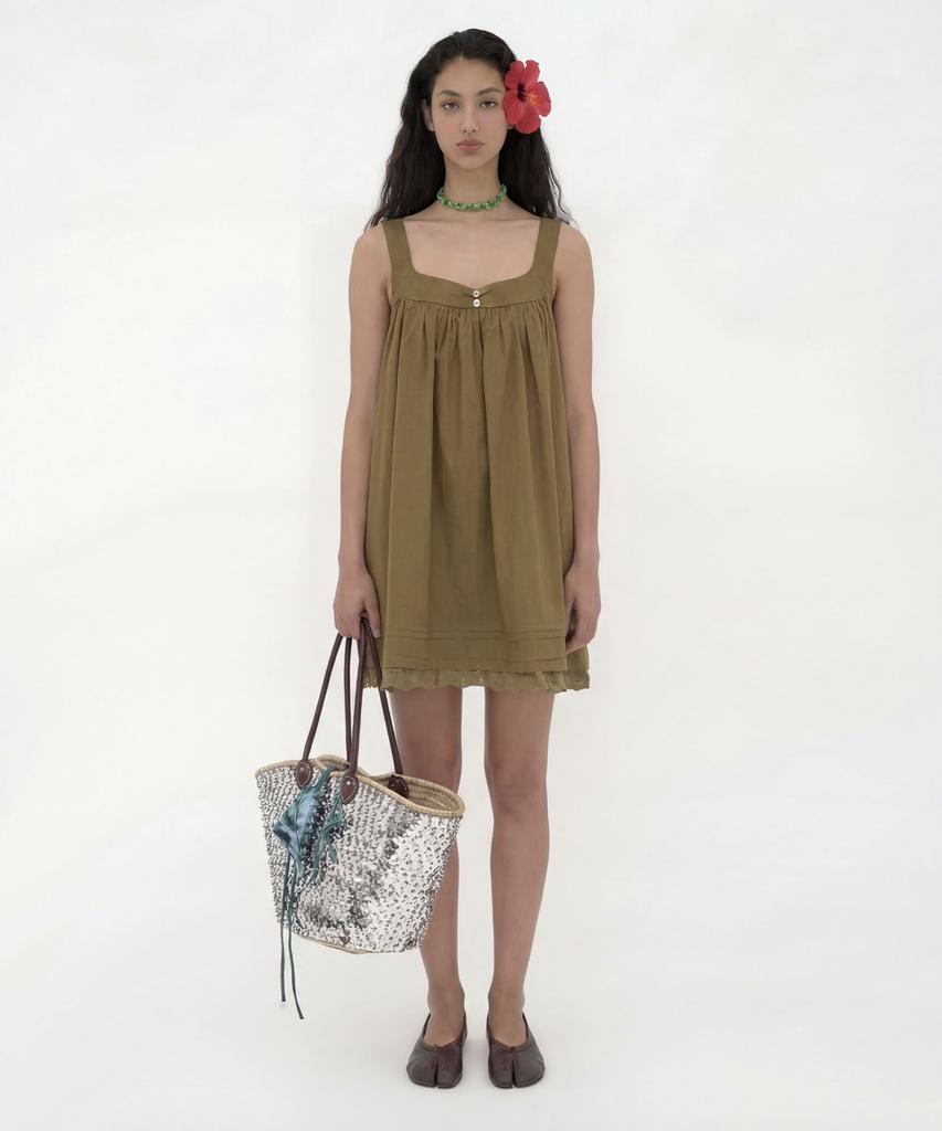 Lulu Seoul Bonny Mini Dress (Olive)