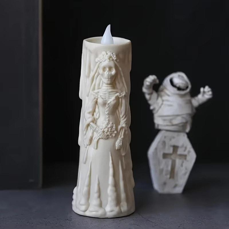 Halloween Skeleton Lamp LED Luminous Candle Horror Decoration Prop Ghost Groom Bride Couple Lamp Ornament Halloween Decor