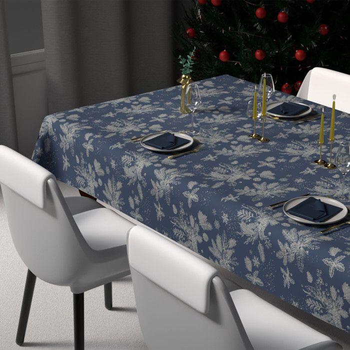 Nappe festive imprimée anti-tâches rectangle 140x240 cm HOUX, par Soleil d'Ocre