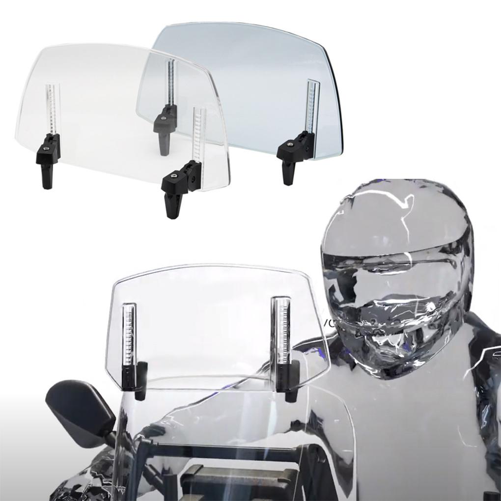 Extend Ride Durable Adjustable Clip-on Motorcycle Windshield Extension Spoiler Wind Deflector