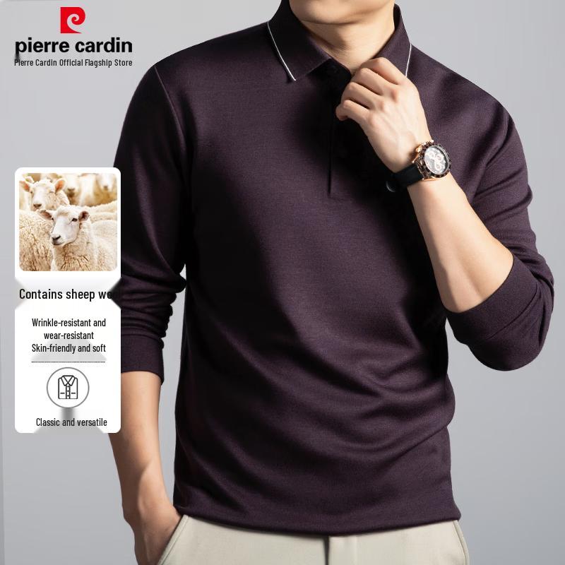 Pierre Cardin Men's Luxurious Merino Wool Heavy Polo T-Shirt