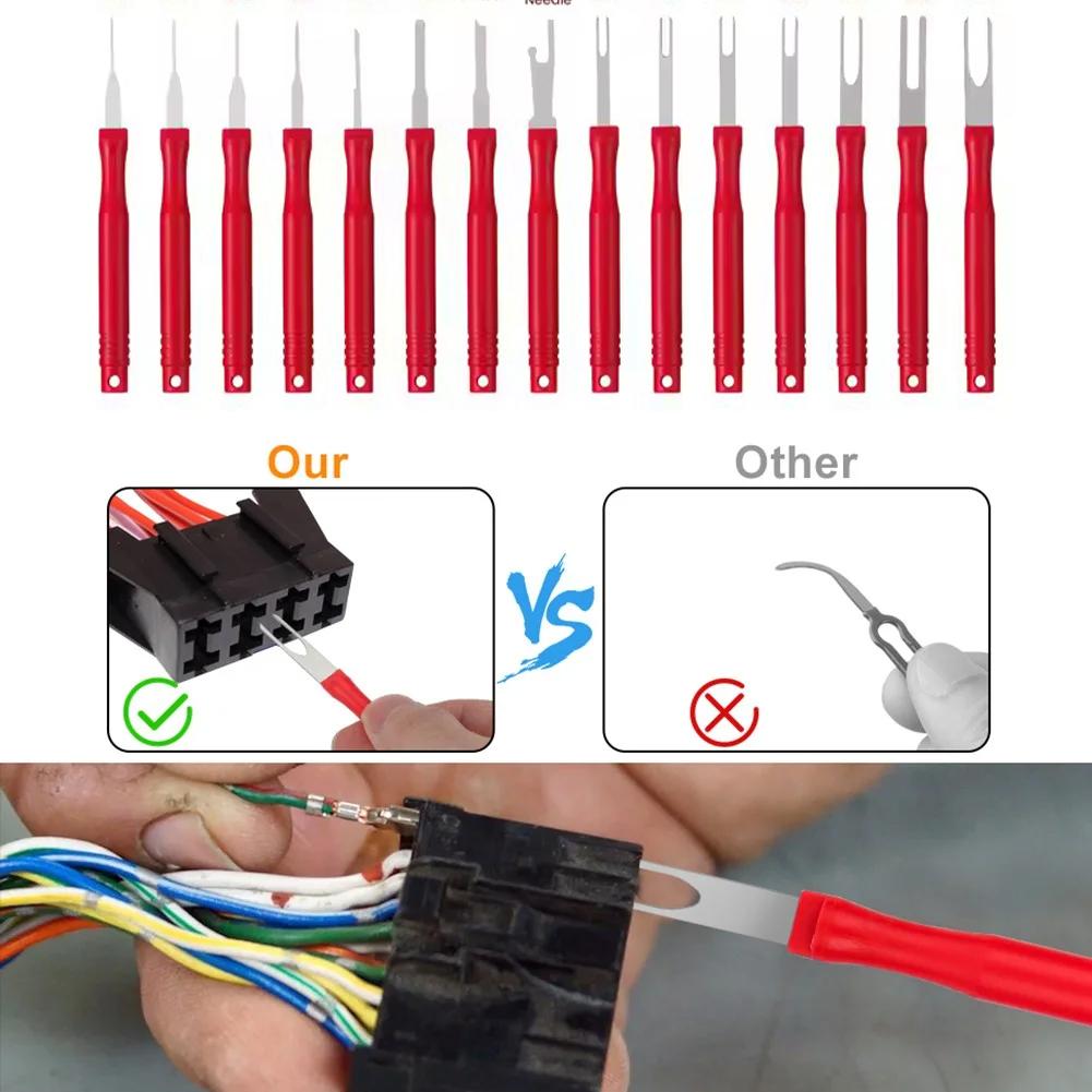21Pcs Car Terminal Removal Tool Kit Automobile Wire Plug Remove Puller Electrical Connector Pin Extractor Hand Disassembly Tools