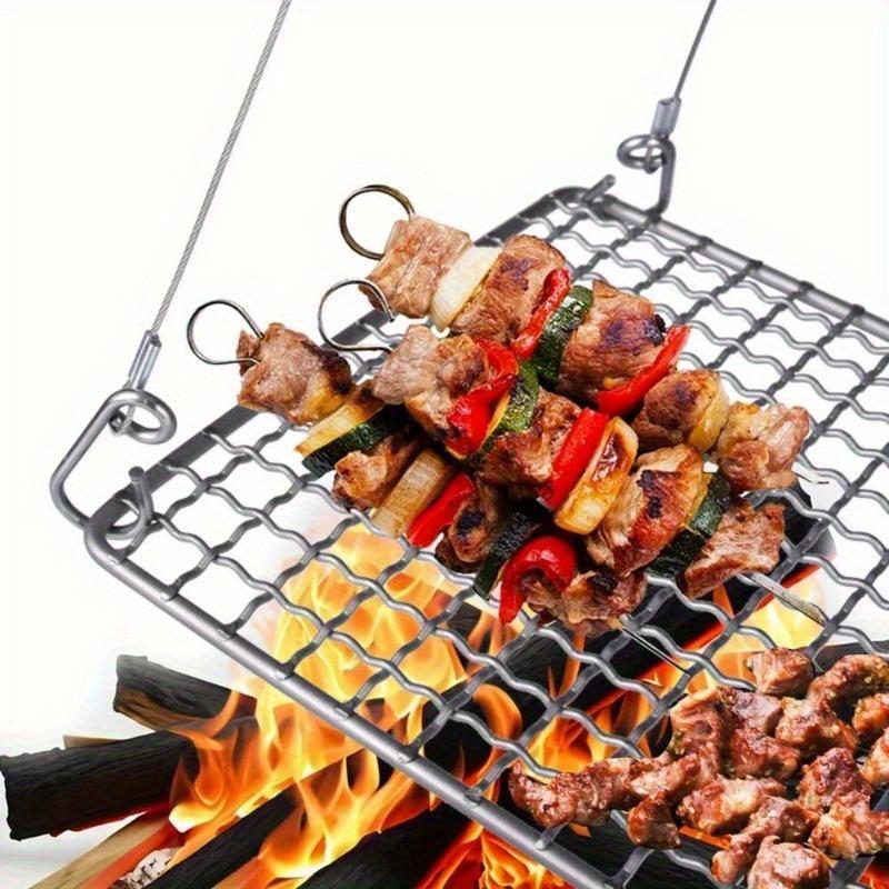 1Pack Barbecue Grill with Hanging Chain Food Charcoal Carbon BBQ Furnace Outdoor Camping Picnic Tableware