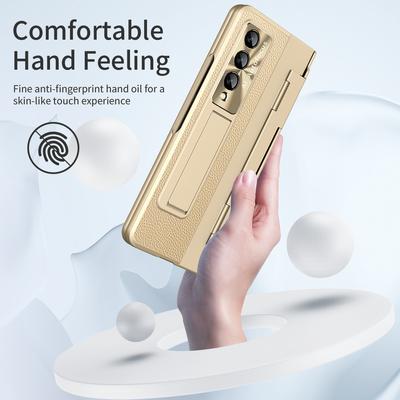 Zfold4 Película de Vidrio Frontal Funda de Cuero Chapada Para Samsung Galaxy Z Fold 4 Fold4 Fold3 Fold 3 5g Accesorios para Teléfono Fundas