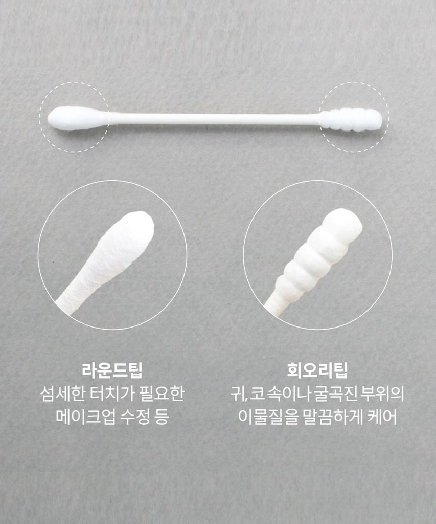 Round Spiral Large Capacity Paper Dual Cotton Swab Refill 1000P