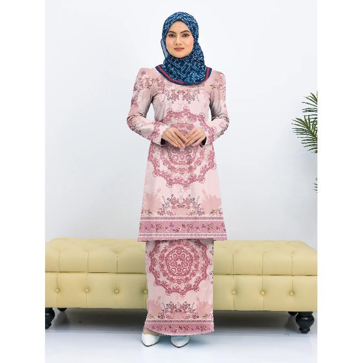 

Новый кружевной цветочный принт с узором Курунг Паханг женский мусульманский костюм удобный дышащий элегантный модный этнический топ 4XL дубильная кора