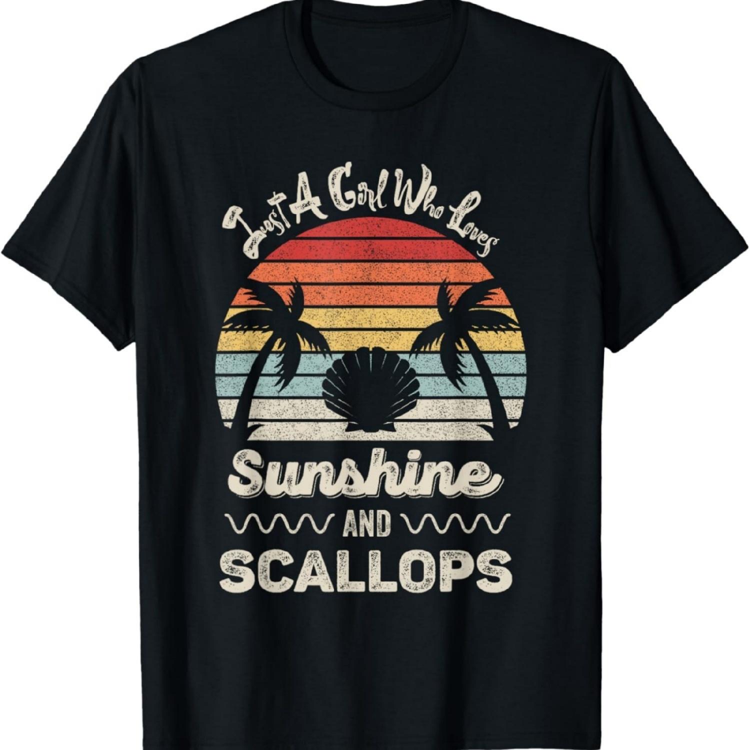 Just A Girl Who Loves Sunshine And Scallops Funny Scallop T-Shirt XXXXXL разноцветный