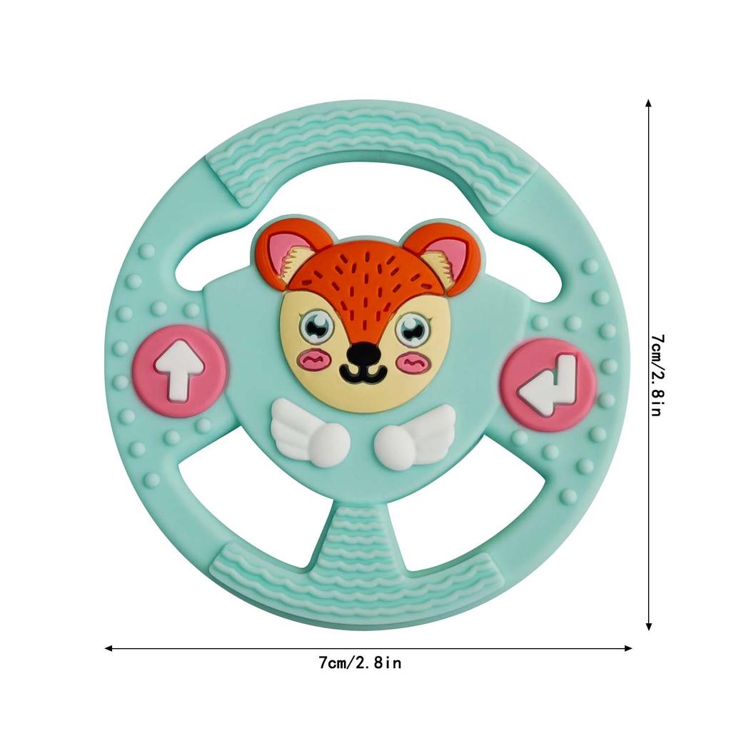 Baby Silicone Teether Photography Accessories Baby Teether Stick Bite Cute Cartoon Animal Steering Wheel Anti-Eating Handle