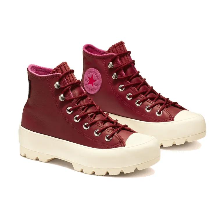 Converse Womens All Star Lugged Winter High GTX 'Back Alley Brick' (women's sizes) Back Alley Brick / Habanero Red Canvas Shoes