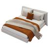 1/20 Scale Dollhouses Bedroom Decorative Miniature Double Bed With Beddings for Craft Project Model Scene Display Decors