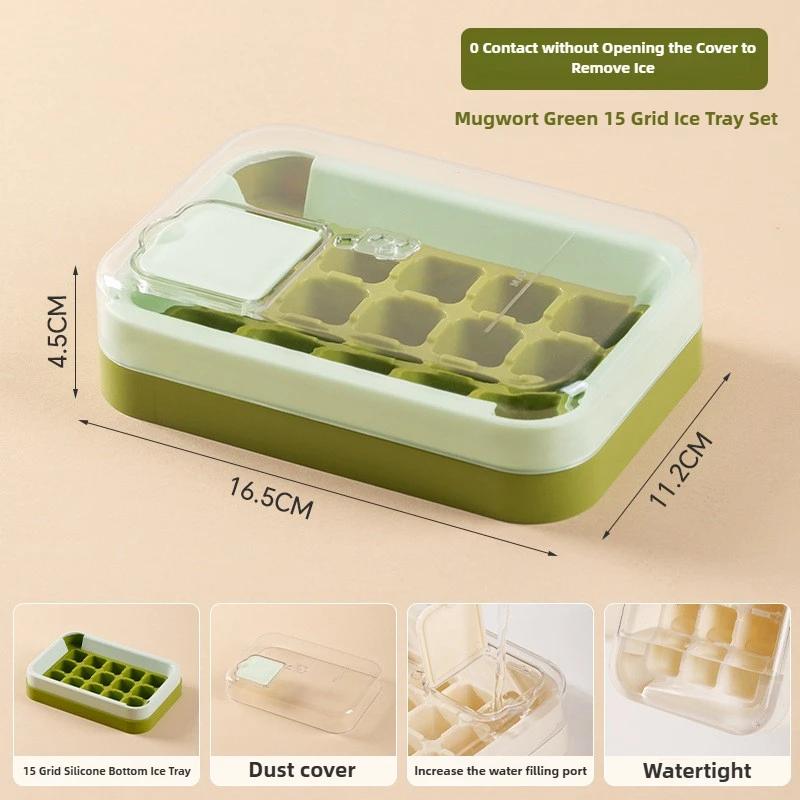 1-10 STÜCK 15 Fächer Eiswürfelform mit Deckelbehälter Leichte Entnahme Eisbox Getränk Sommer Eisbereiter für Zuhause Küche Bar Eisbox