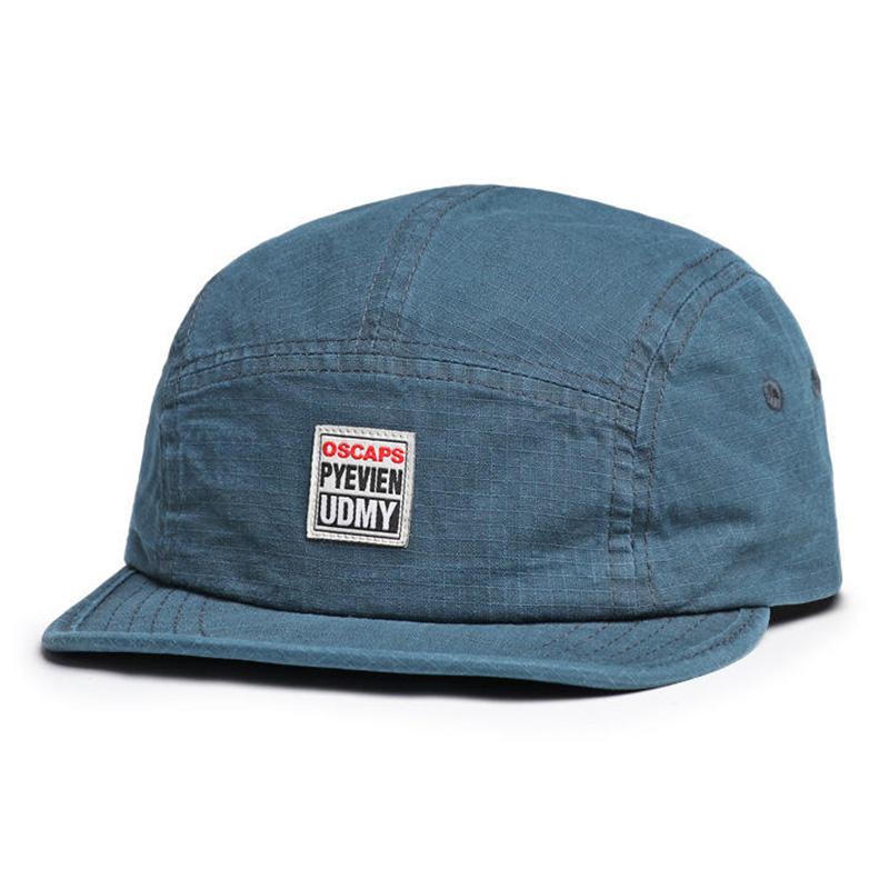 

American-style retro soft-brim baseball cap, spring and summer patch embroidery curved brim dad hat, versatile sports sun hat Adjustable синій