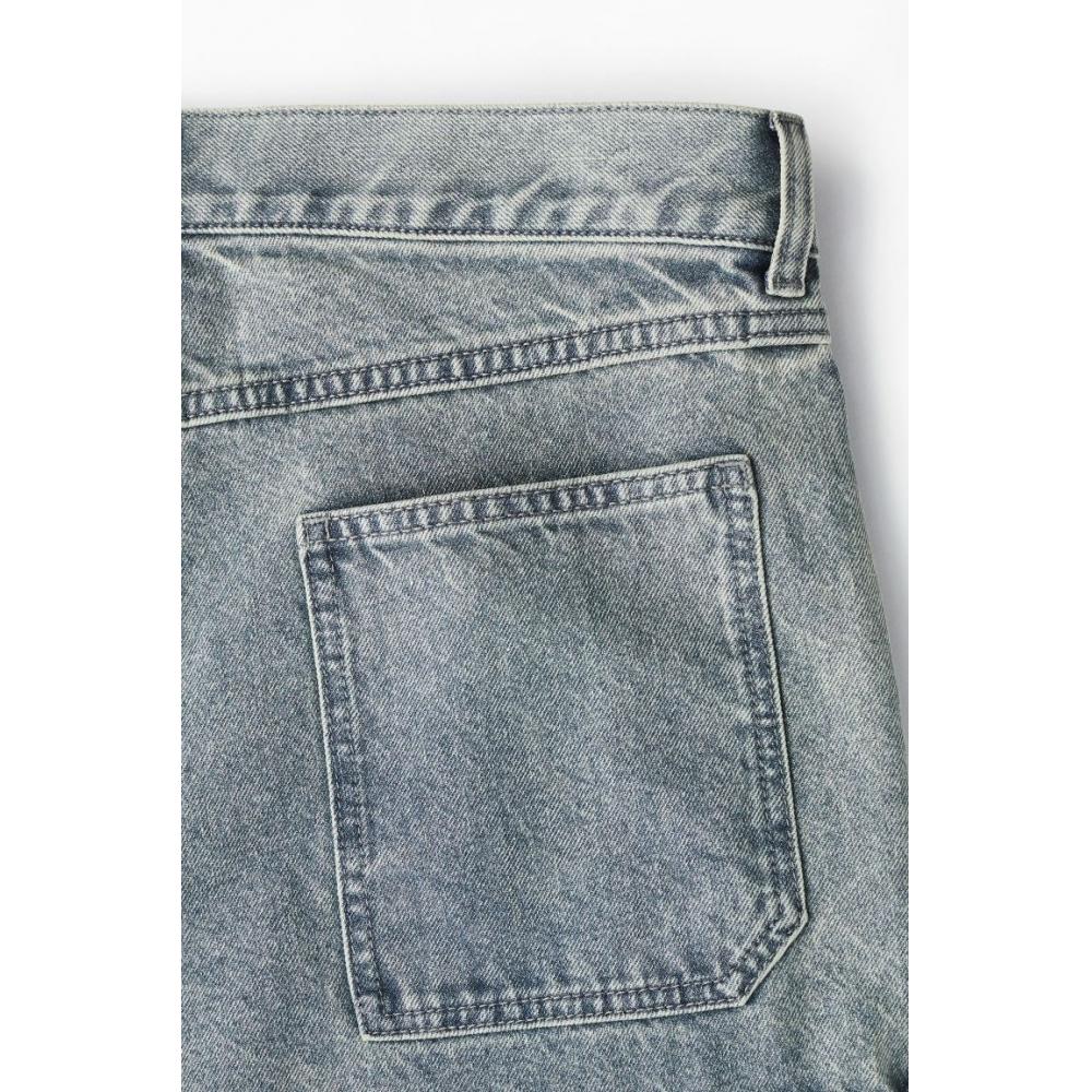 H M Loose Cargo Jeans deniM Blue