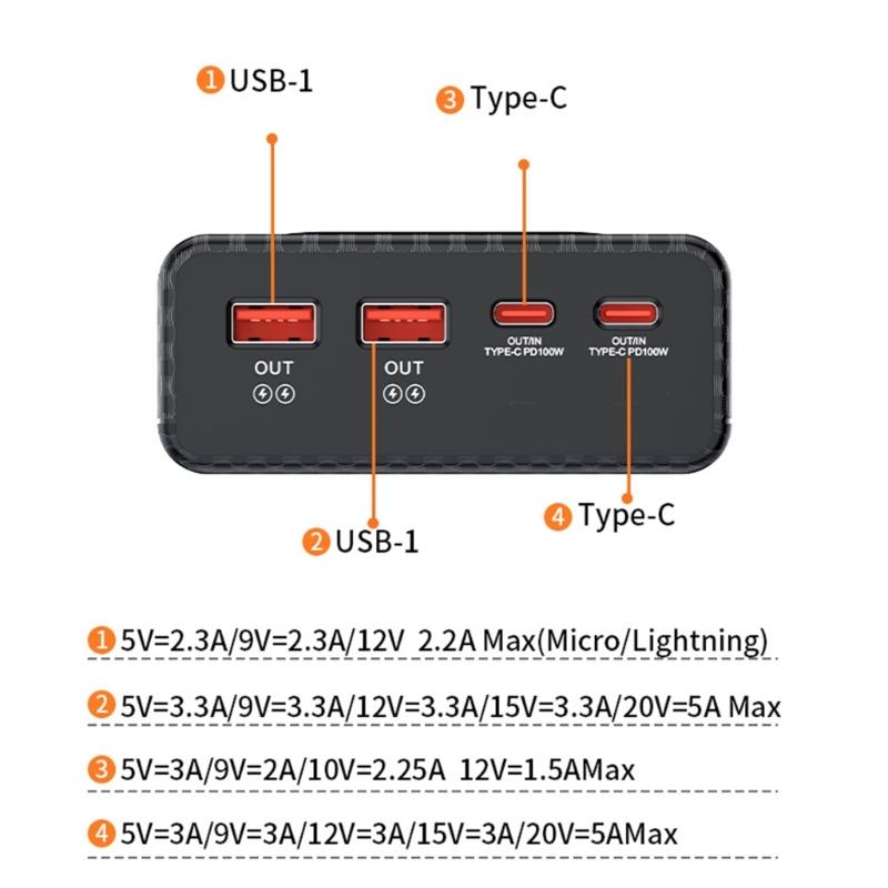 DIY Battery Pack Case With PD100 Fast Charging Capability For 6pc 21700 Battery Holder Enhances Power Supply Outer Shell