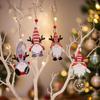 Faceless Doll Antler Christmas Ornaments: Cartoon Wooden Decorations & Tree Accessories