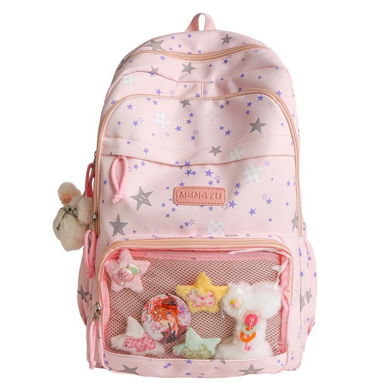 Schoolbag High value transparent two-dimensional pain bag Girls Mori backpack Backpack Lightweight campus junior high school student schoolbag