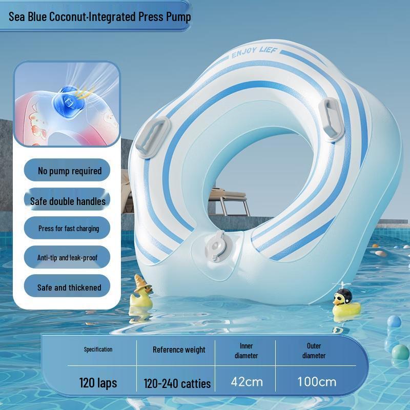 HANDUNYOU Press-to-Inflate Anti-Rollover Armpit Swim Ring