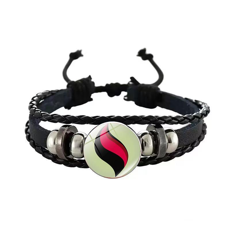 Pokémon Pikachu Black Leather Anime Bracelet