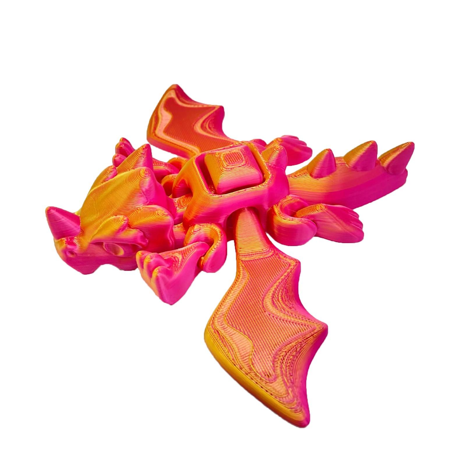 

Дракон, надрукований на 3D. Надрукований на 3D шарнірний дракон. Кристалічний дракон. Іграшка. Дорослі, діти. Іграшки. Таємничий дракон. One Size червоний