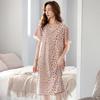 Pajamas Women's Summer Modal Short Sleeve Pajamas Skirt 1011 Leopard Print Thin Ice Silk Dress Lazy Wind