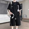 Men'S Casual Sports Suit New Summer Two-Piece Set Ice Silk Short-Sleeve T-Shirt And Shorts For Men