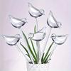 Plant Waterer Self Watering Globes, Bird Shape Hand Blown Clear Aqua Bulbs