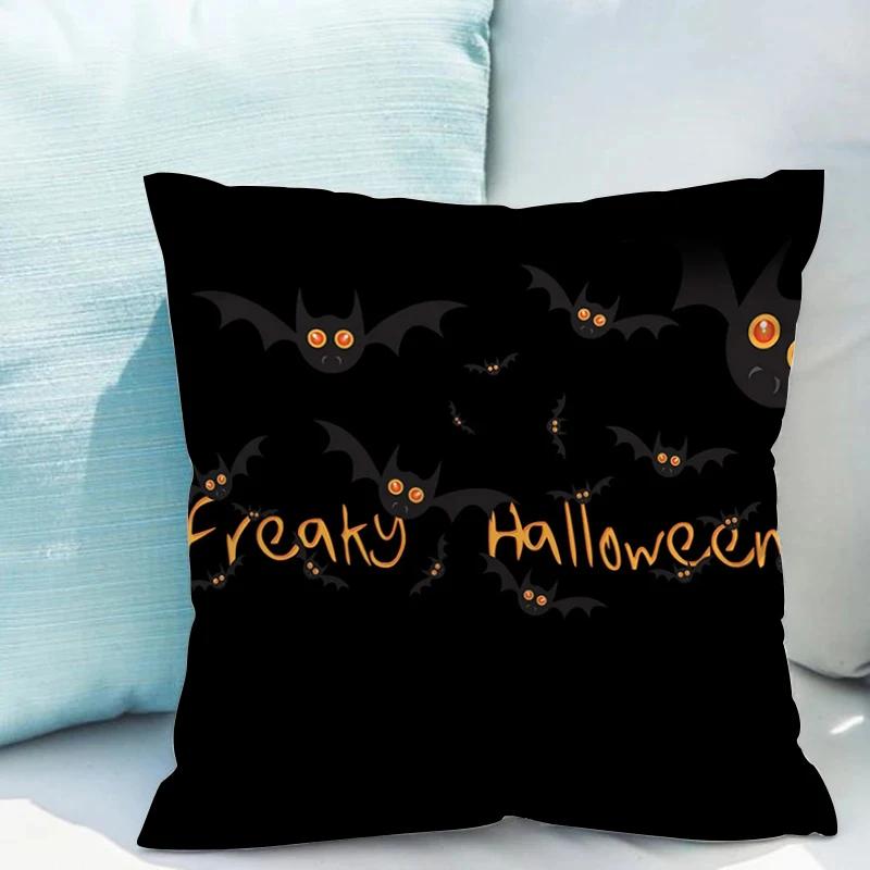 Decorative Halloween Pillowcases 40x40 Cushions Double-sided Printing Cushion Cover 40x40cm Short Plush Twin Size Bedding Pillow