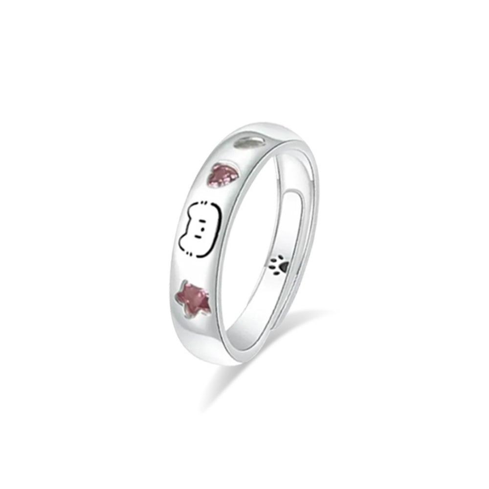 Simple Design Cat Dog Ring Pet Star Cute Animal Ring Opening Ring Couple Rings  Valentine s Day Cat