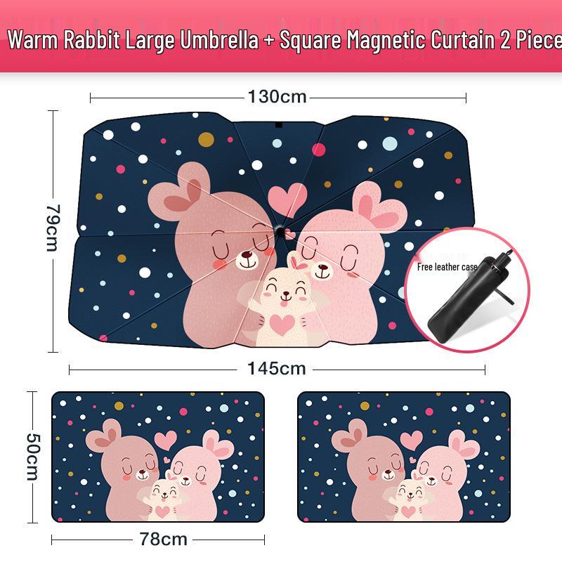 Cartoon Car Sunshade Umbrella for Front Windshield - Heat Insulation Protection