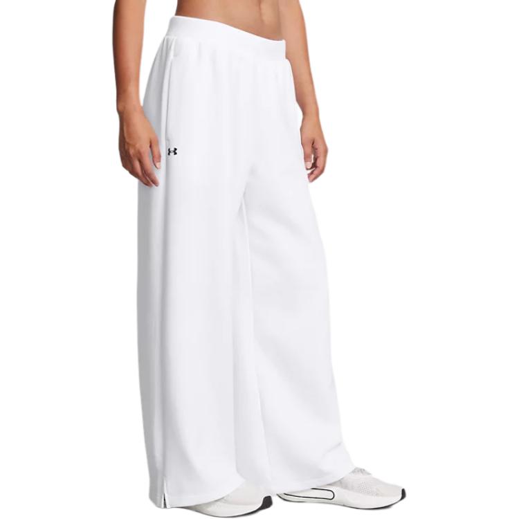 Under Armour Unstoppable Fleece Wide Leg Pants Women Pants White 1386490-100