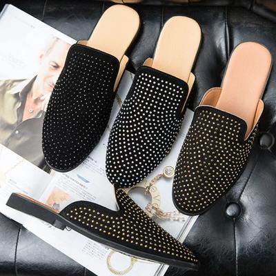 Slides Mules Half Outdoor Men's Shoe Flat Summer Sale High Quality Trend 2025 Elegant Rubber Low Price Fun Male Slipper