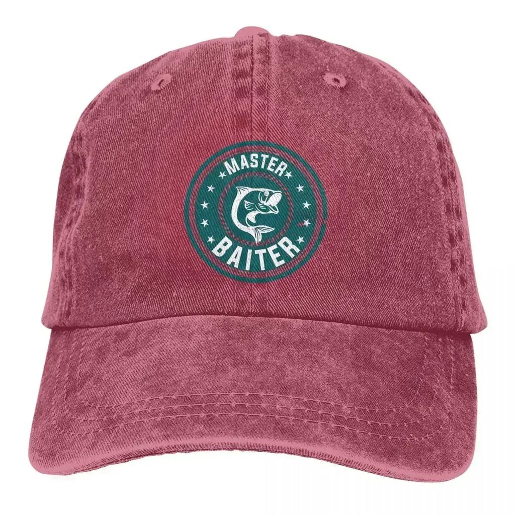 Master Baiter Fishing Lover Unisex Baseball Cap Washed Cotton Cap Vintage Casual Outdoor Sports Hat