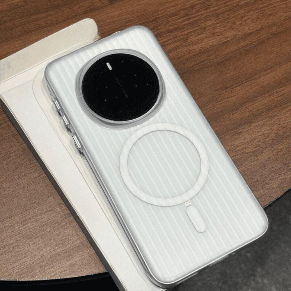 Translucent Frosted Corrugated Stripe for Magsafe Case for Honor Magic 8 7 6 5 Pro Air Magnetic Wireless Charge Shockproof Cover