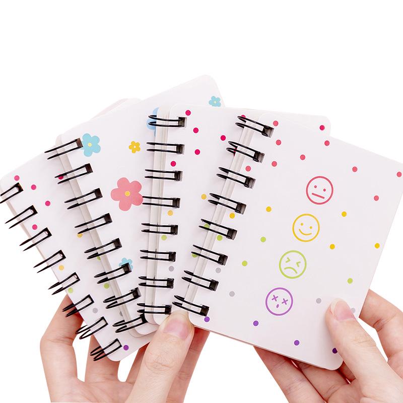 Kawaii Cartoon Hyuna Flower Side Fold Coil Notebook Student Mini Portable Loose Leaf Notepad A7 Pocket Office School Supplies