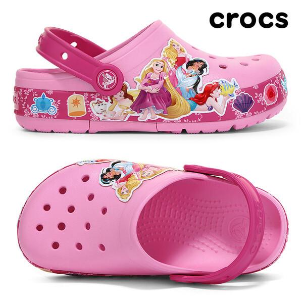 Crocs Детские Fun Lab Принцесса Полосатый Светящийся 205496 6i2 carnations/220