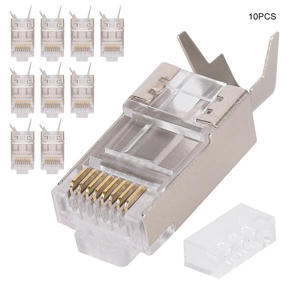 

10 шт. Екрановані RJ45 8P8C CAT7 30GIP Комунікаційні мережеві серверні роз єми Кабель Ethernet RJ45