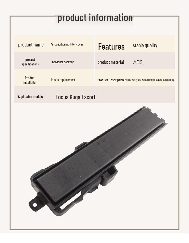 Air Filter Cover for 12-Model New Focus, Fuyisi, Yihu, Ruiji