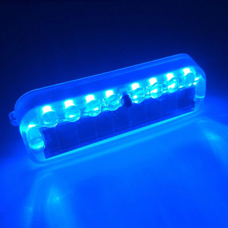 2pcs Car Strobe Light Wiring-free Solar Alarm Lights Led Warning Security System Flash Lamp