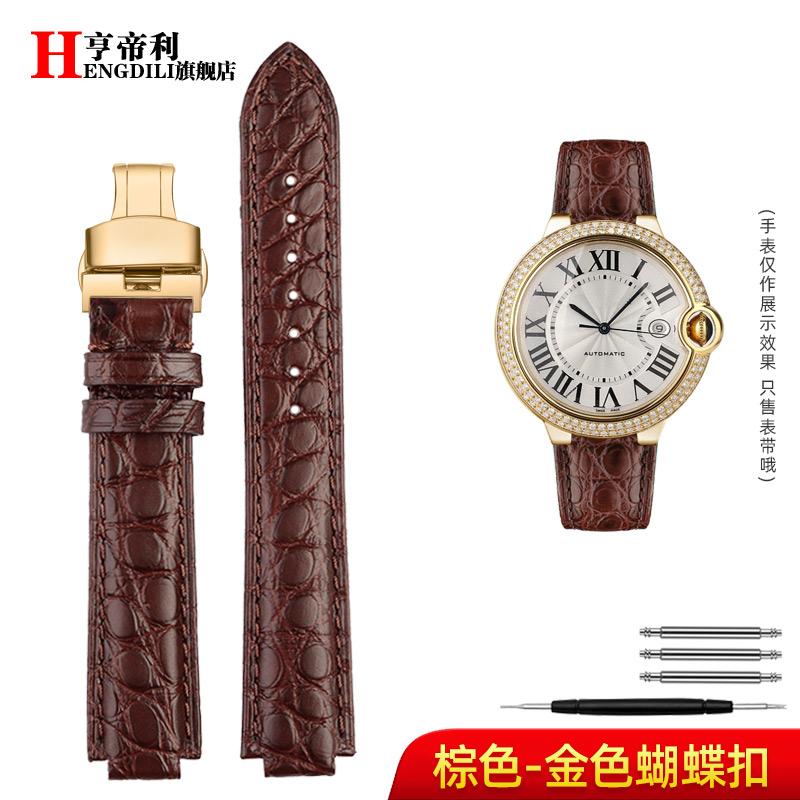 18-11mm 20-12mm Crocodile Genuine Leather Watchband For Cartier Blue Balloon Wsbb0025 Bracelet Watch Men's Women's Replace Strap