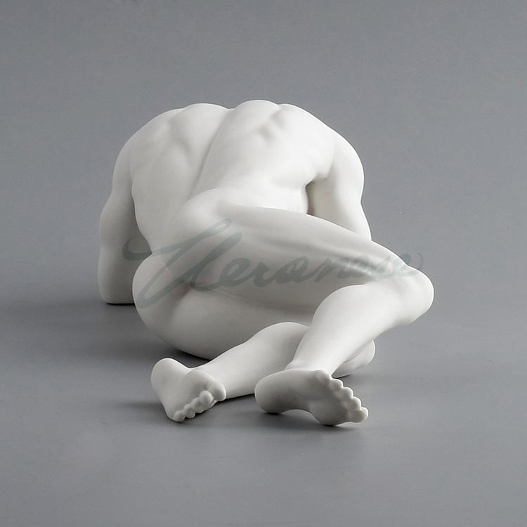 Modern Art Men Ceramics Statue Abstract Naked Body Art Sculpture Nude Male Handicraft Interior Figurine Home Desk Decor