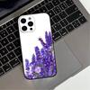 Lavender Purple Flowers  Phone Case For iPhone 17,16,15,14,13,12,11 Plus,Pro Max,XS,Soft Silicone Black Cover