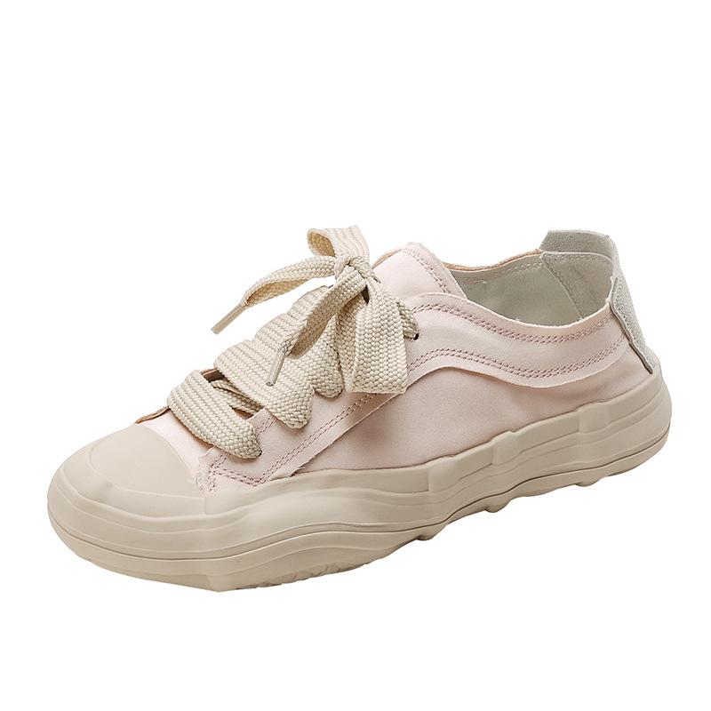 Grape mother studiolee summer round head lace-up canvas shoes versatile dissolving semi-drag casual sports board shoes women