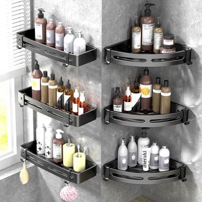 Punch-Free Wall-Mounted Triangular Bathroom Shelf for Storage