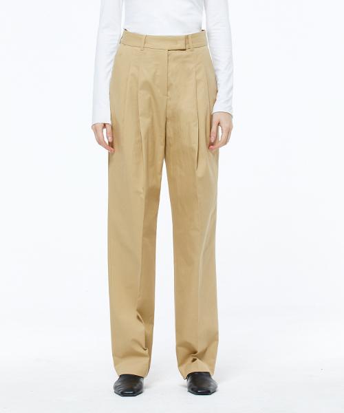 RIDIFI Cotton Two Pleated Pants_Beige