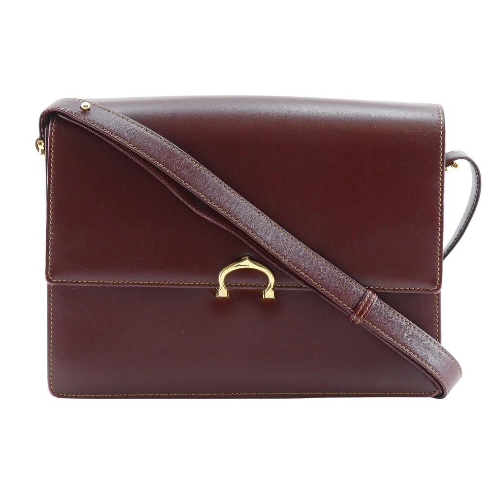 

CARTIER Must Line Shoulder Bag vintage Bordeaux Calfskin Women Used