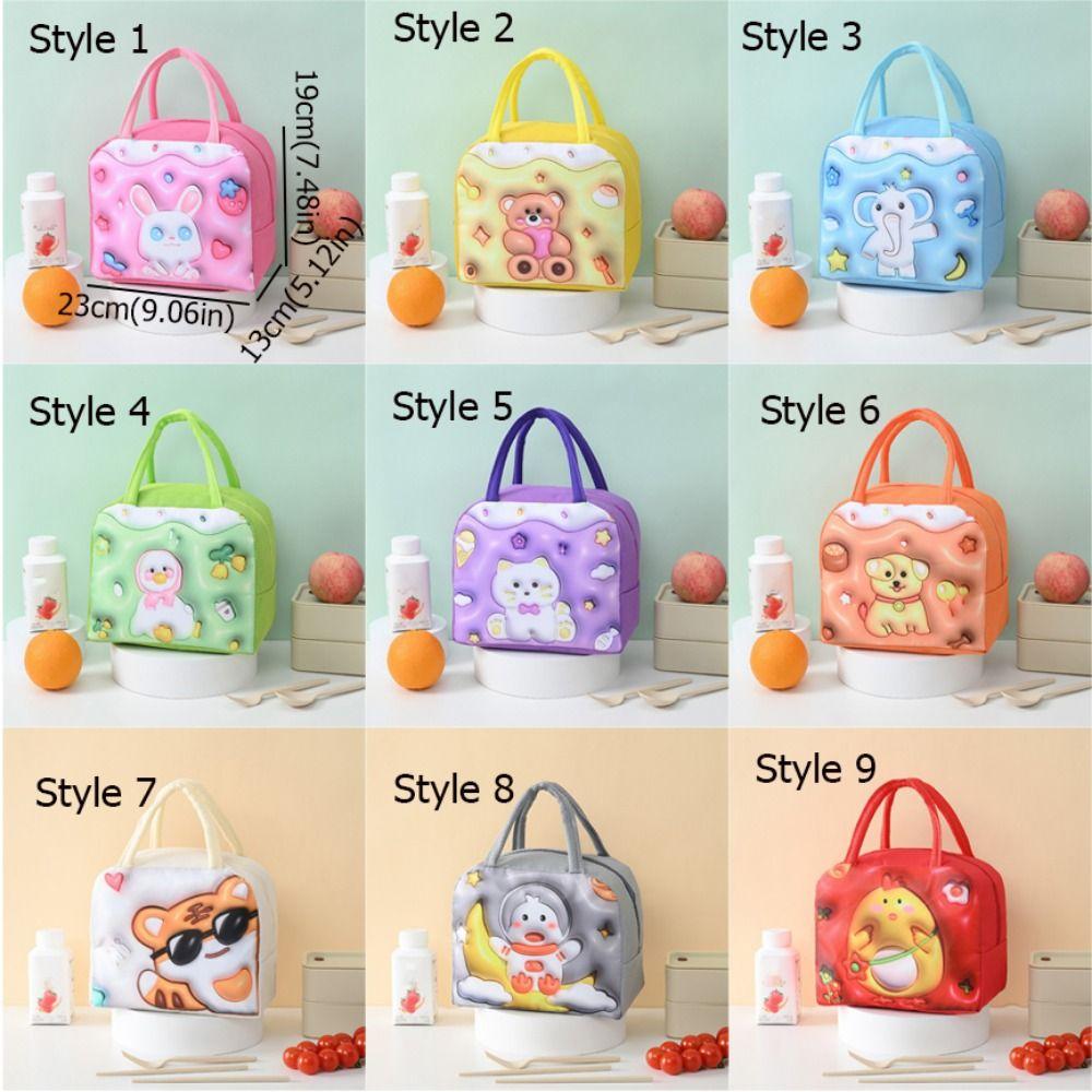 Zesílená 3D kreslená izolovaná taška na oběd, ruční termotaška na oběd, taška na uskladnění jídla do práce