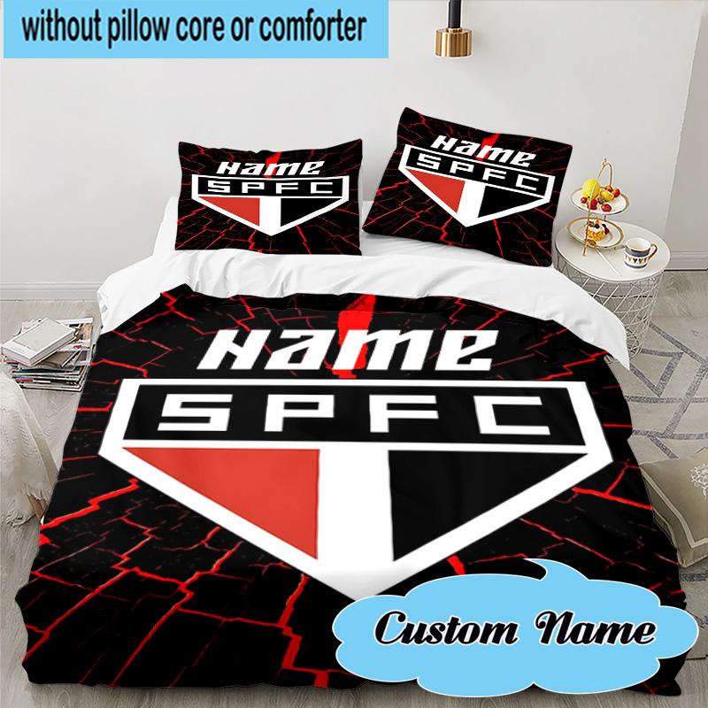 3PCS Custom Name SPFC Team Spirit Bedding Set, Including 1pc Duvet Cover And 2pcs Pillowcases, Suitable for Dorms and Bedrooms Gift