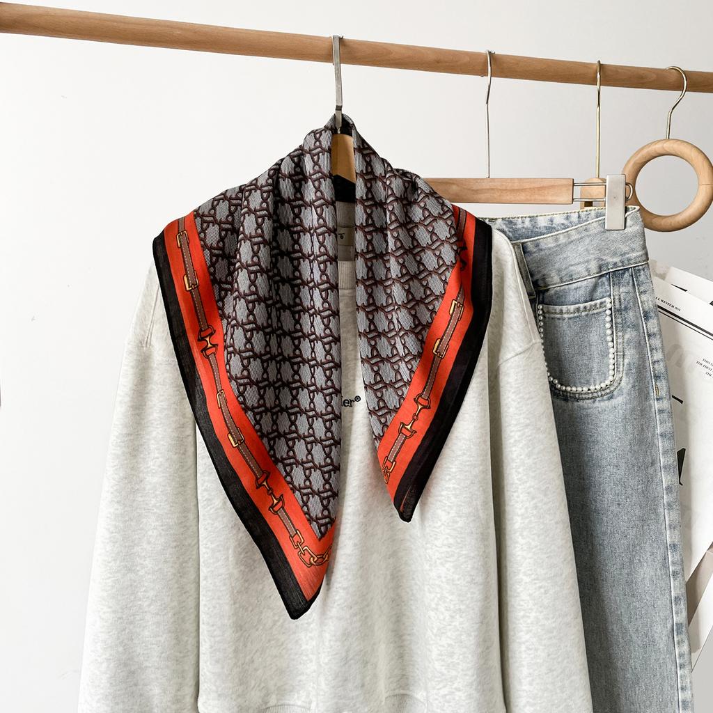 Spring And Summer Satin Long Scarf For Women Sunscreen Shawl Fashionable Beauty Scene Satin Long Scarf Versatile Travel Scarf