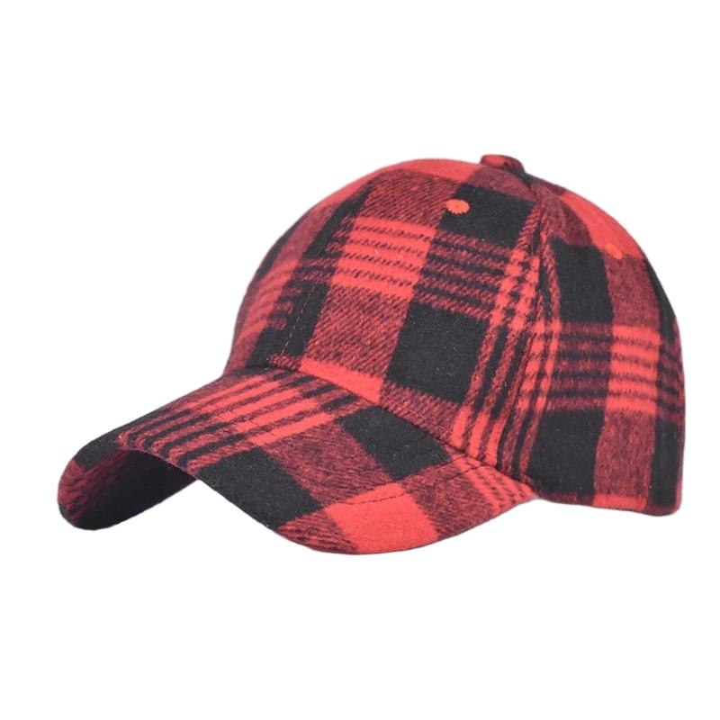 Herbst Winter Hut Herren Frühling Sommer Outdoor Sonnenschutz Visier Klassische Karierte Baseballkappe Hartschalen-Kappe Damenmütze Warme Schirmmütze